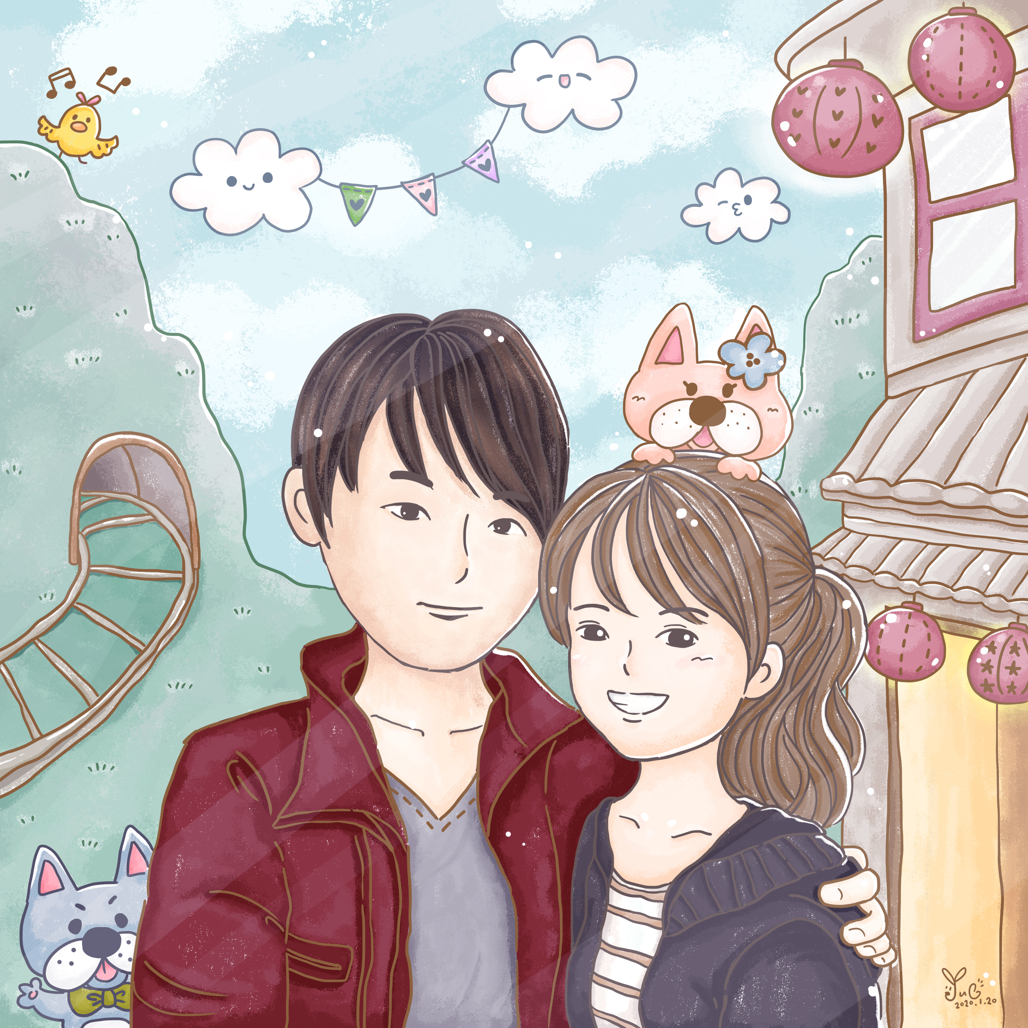 Hans & Chaio 婚禮插畫